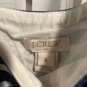 J Crew comfortable cotton/linen blue striped dress with pockets